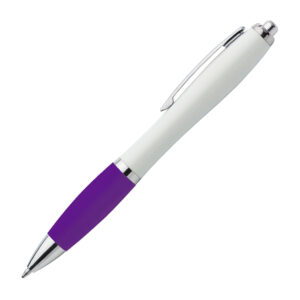 4924_weiß-lila Kugelschreiber Curved lila